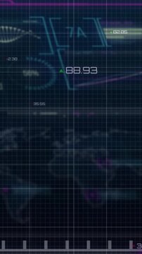Vertical video: Readouts updating prompt green line rising in segments toward center showing gains