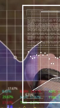 Vertical video: Male wrist entering frame initiating HUD, checking watch data with shifting charts