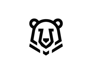 Obraz premium Bear logo minimal silhouette vector animal brand identity