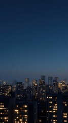 Obraz premium Nighttime Cityscape Featuring International Embassies with Twinkling Lights