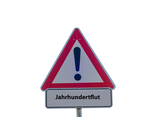 Schild Jahrhundertflut isoliert