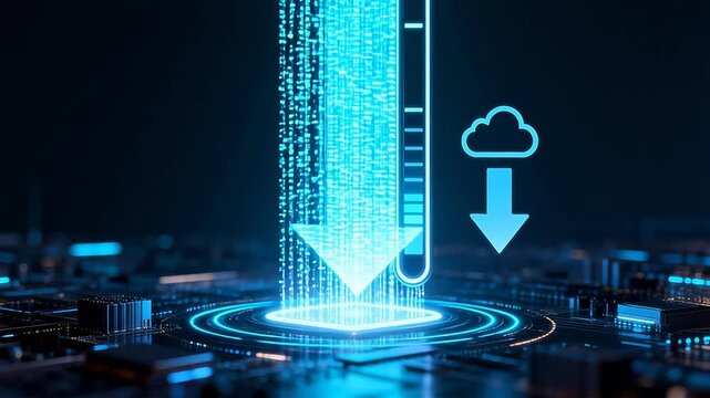 Digital data transfer with cloud icon