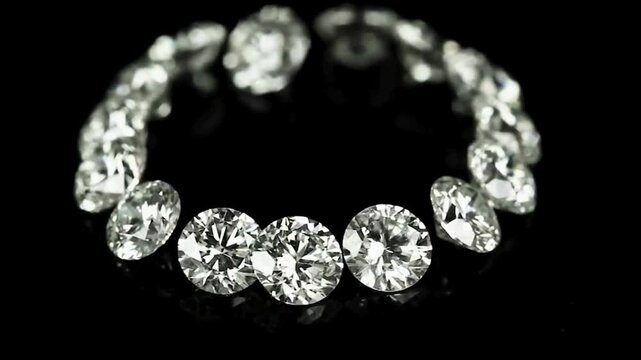showpiece of Luxury diamond bracelet with continuous circle of brilliant-cut diamonds. luxury retail displays, jewelry, and fashion branding. Expensive Gift for lover and life  partner