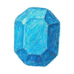 Obraz premium PNG Vibrant blue gemstone illustration.