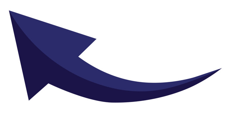 3D long arrow icon vector illustration. Long arrow icon vector, silhouette. Blue long 3D Arrow vector sign. Vector set of trendy long arrow icon isolated on white background.