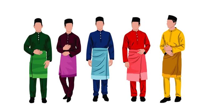 collection of men's Malay clothes. baju kurung