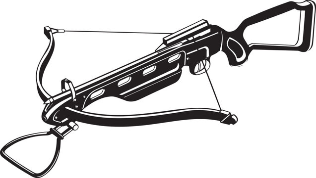 Tactical modern crossbow hunting weapon with arrow and stock design against transparent backdrop image