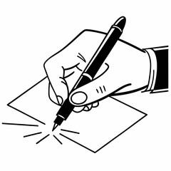 Hand Writing with Pen on Paper, Business Concept