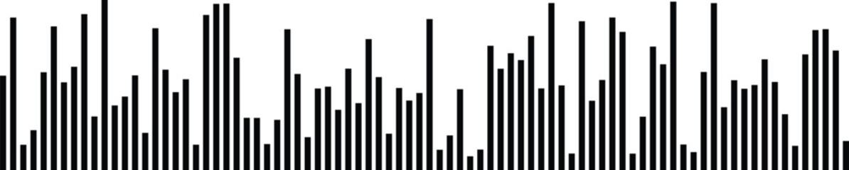 Sound equalizer graph with varying bar heights and patterns