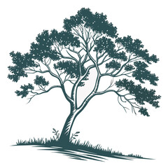 Elegant Silhouette Tree Vector Illustration