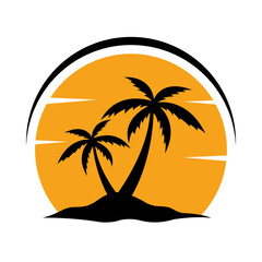 Obraz premium palm tree silhouette