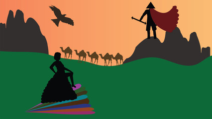  A beautiful painting vector illustration