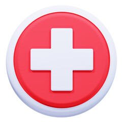 Obraz premium 3D Add Plus Icon in Circle Button