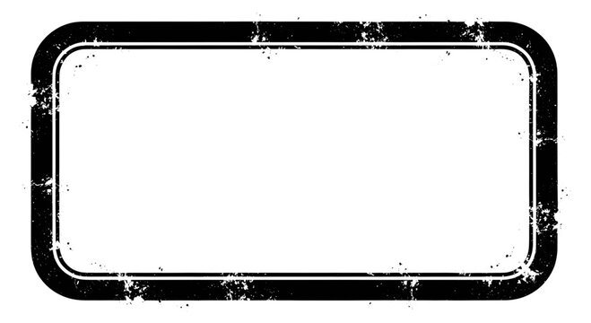 Black grunge rectangle frame with distressed texture and rounded corners
