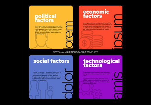 PEST Analysis Infographic Template for Business Strategy and Market Research