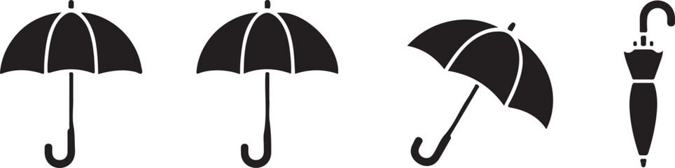 Umbrella vector icons set. rain, weather symbols, parasol designs © Ranaart