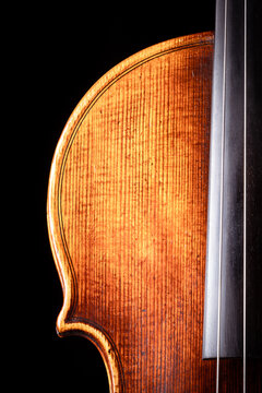 Nahaufnahme von einem Cello mit Saiten