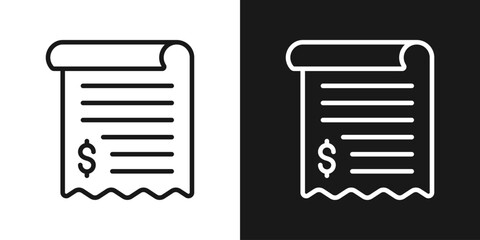 Payment Receipt Icon In Black And White Line Style