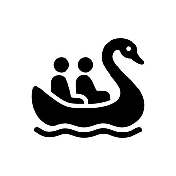 Romantic Swan Paddle Boat Icon