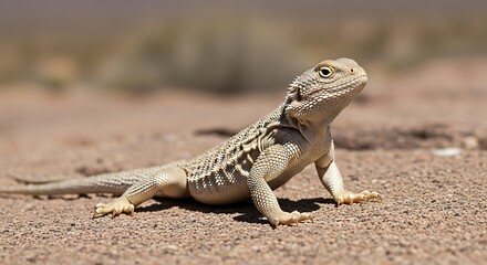 Obraz premium Spiny tailed lizard on rocky terrain