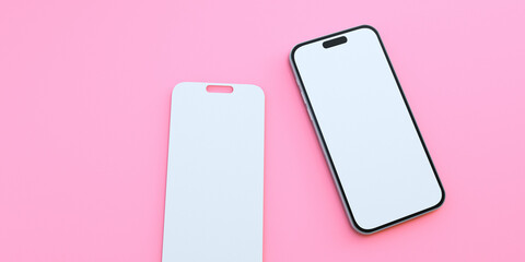 Smartphone in pink background 3d render © Queen Nadeesha