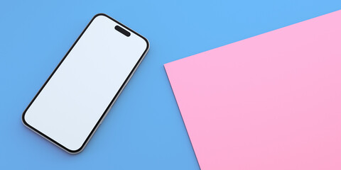 Smartphone in blue background 3d render © Queen Nadeesha