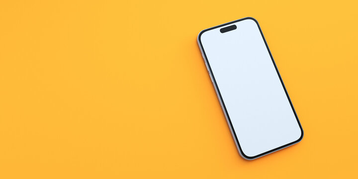 iphone in yellow background 3d render