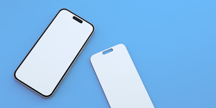 iphone in blue background 3d render