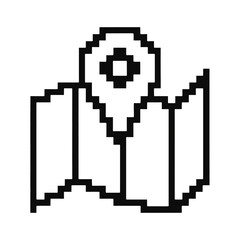 Obraz premium PNG Pixelated map location icon
