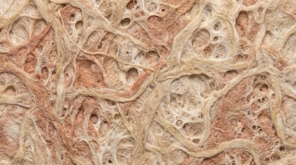 Organic Mycelium Mushroom Leather Texture with Fibrous Cellular Pattern