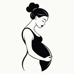 Elegant Pregnant Woman Silhouette