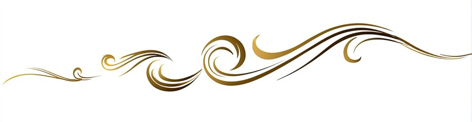 A gold and brown decorative swirl pattern, composed of curving lines