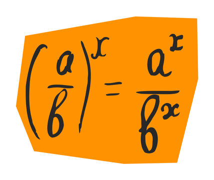 Power and exponent math formula on paper