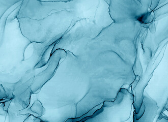 Deep blue alcohol ink abstract background, luxury marble fluid texture
