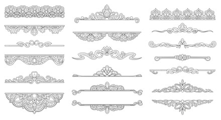 Set of ornate decorative borders and dividers for design projects