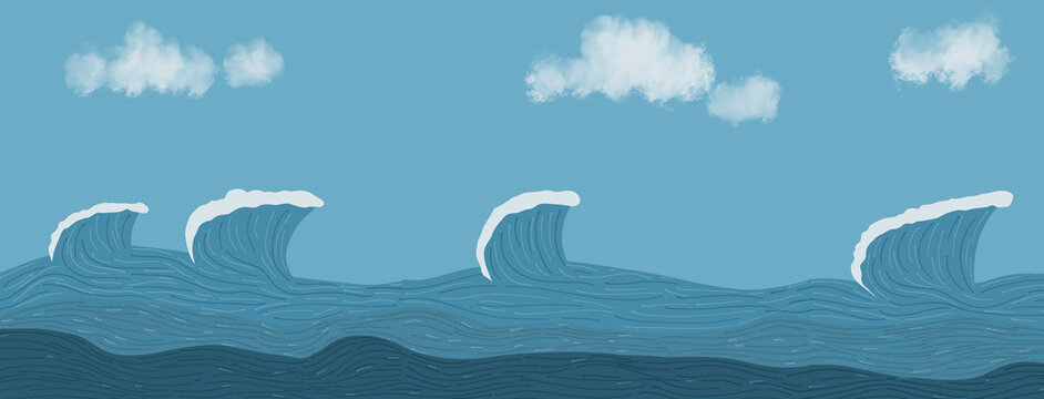 Ocean Waves Background Set | Part 1 of 4 | Sea, Clouds, Sky, Breeze and Wind