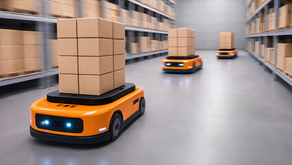 dynamic motion of warehouse robots transporting cargo