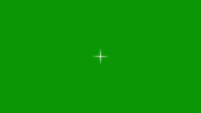 White cartoon blinking stars, Glow twinkle movement timeline, Twinkling stars animation, flat vector doodle sparkle, glowing light trails, 2D shining twinkle effect on green screen background. 4k