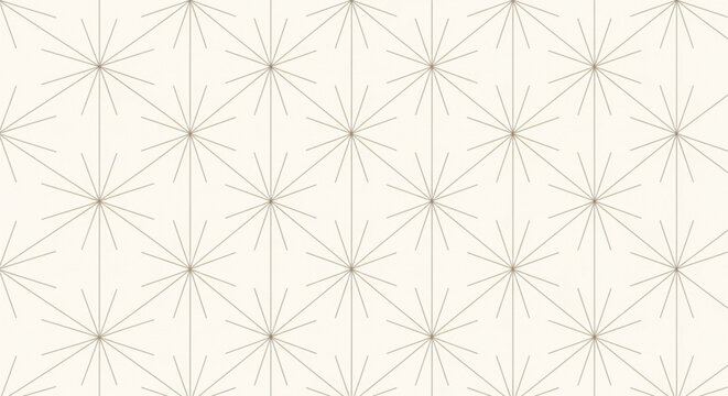 Pattern of starburst shapes in a grid on a beige background. Each starburst has brown lines radiating outward, creating a minimalist geometric design.