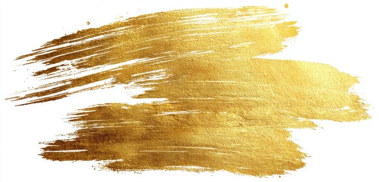 Textured gold brush stroke with light reflecting off metallic surface