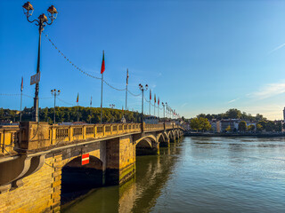 Street view of downtown in Bayonne, France