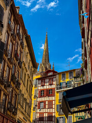 Traditional Cathedral building in Bayonne, France