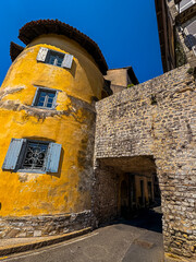 Street view of downtown in Bayonne, France