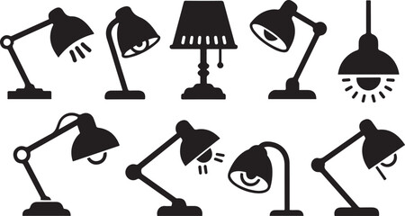 Collection of black desk lamp and a pendant lamp table lamp lighting