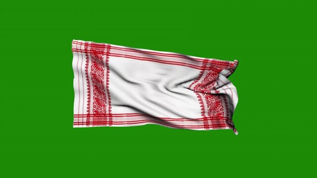 assamese gamocha, gamocha, pride of assam, assamese towel, hand weaved towel, white gamocha with red design