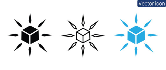 Eye-catching cube icons in starburst designs for modern projects