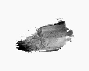 Abstract vector paint smear. Hand drawn design element. Black ink on white background.	