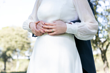 Obraz premium boda, mano, amor, novia, par, mujer, novio, gente, falda, agiotaje, anillas, casado, participación, digno, 2, exitos, felicidad, junto