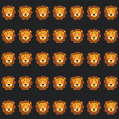 Obraz premium Seamless Lion Pattern in Clean Grid Layout. This vector design is great for fabric, wallpaper, wrapping paper and nursery textiles.