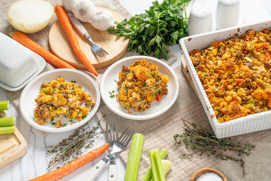 Thanksgiving holiday side dish cornbread stuffing